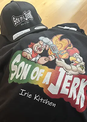 shirt and embroidered hat